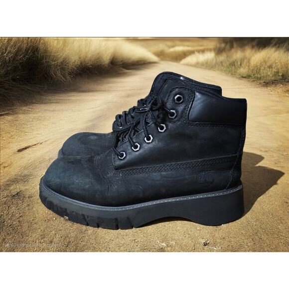Timberland 6” Premium Waterproof Black Boots Youth Boys Size 2 Winter Outdoor - Picture 1 of 11